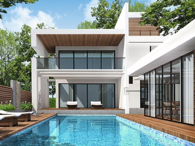 Casa com uma linda piscina