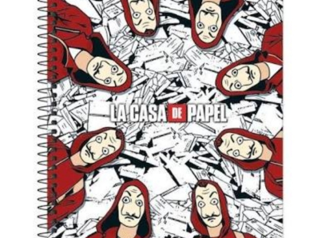 So um caderno. Amo La casa de Papel