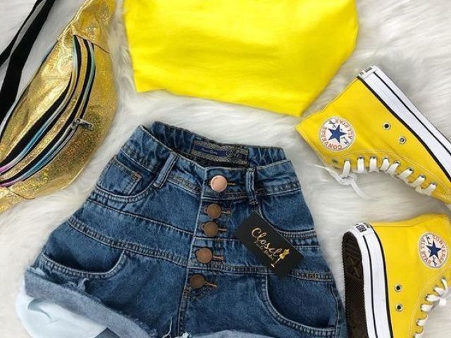 amarelo neon combinando