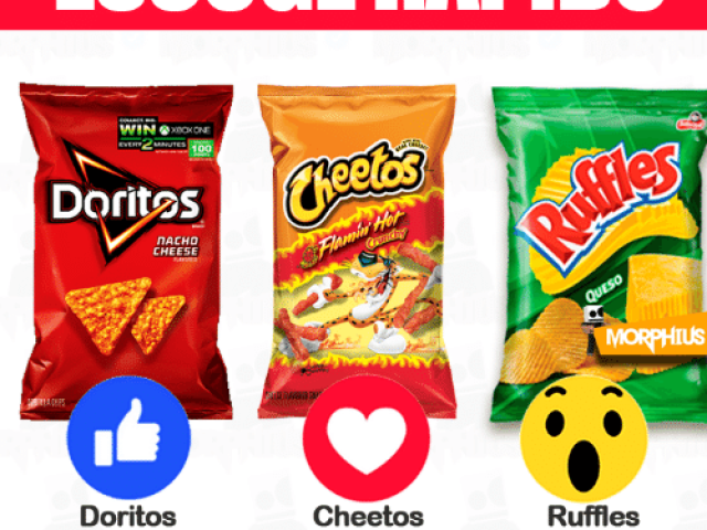 doritos, cheetos e ruffles.