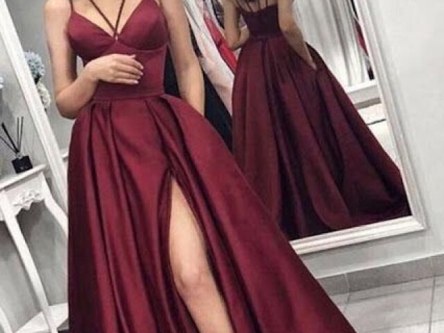 Um vestido vermelho