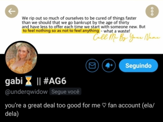 Você é: @underqwidow