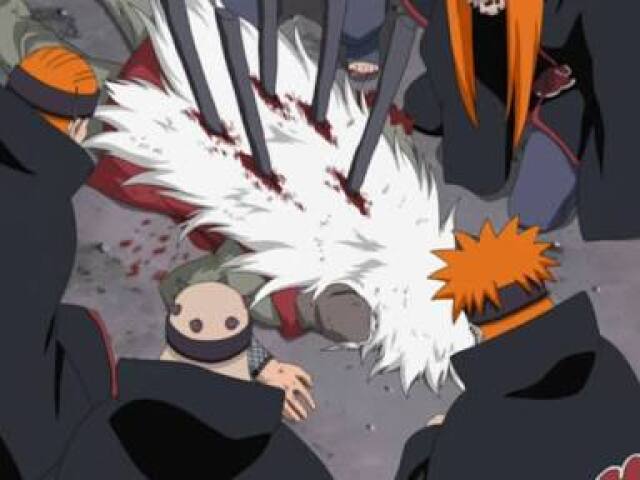 Jiraiya sendo morto pelos PAIN