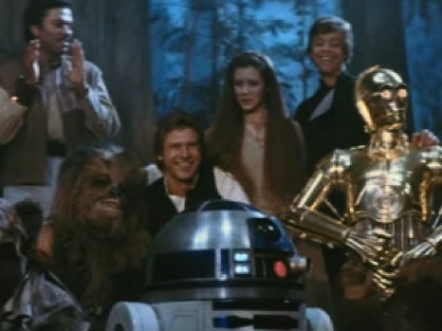 Gosto mais dos personagens da trilogia original (Luke, Leia, Han, Chewi, R2, C-3PO, Lando, Darth Vader, etc)