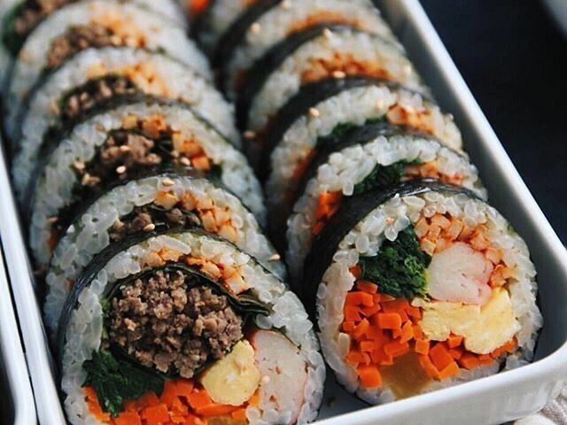 Kimbap com soju