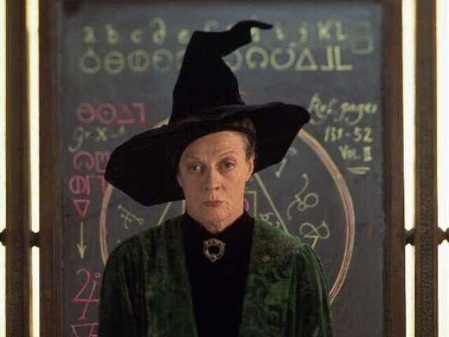 Professora McGonagall dizendo que ela não passou nos exames