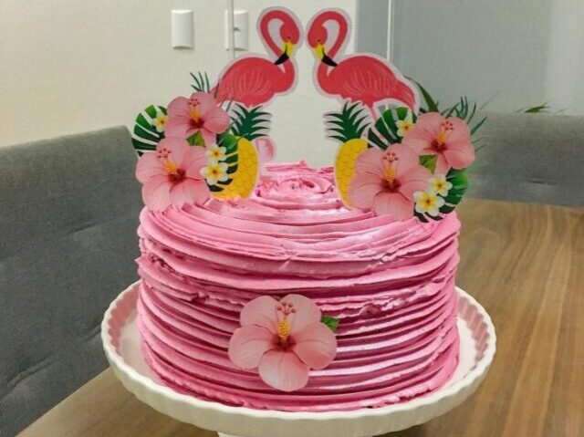 Bolo de flamingo