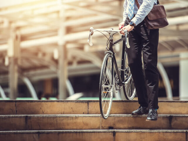 de bicicleta