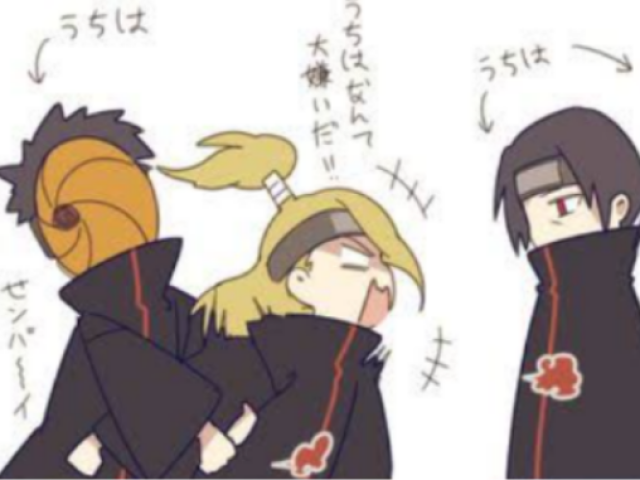 Tobi, Deidara e Itachi