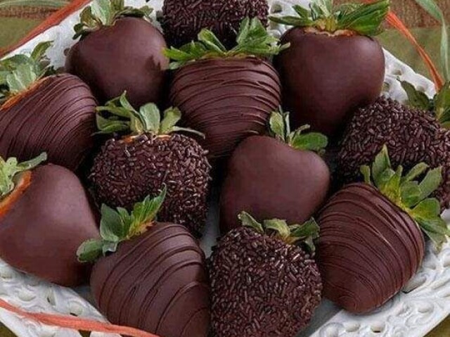 Morango com chocolate