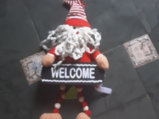 Papai Noel de porta "welcome"