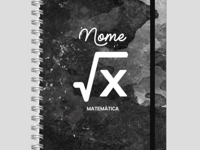 Caderno de matemática preto