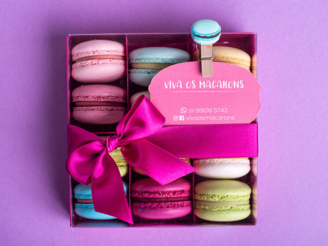 caixa de macarons