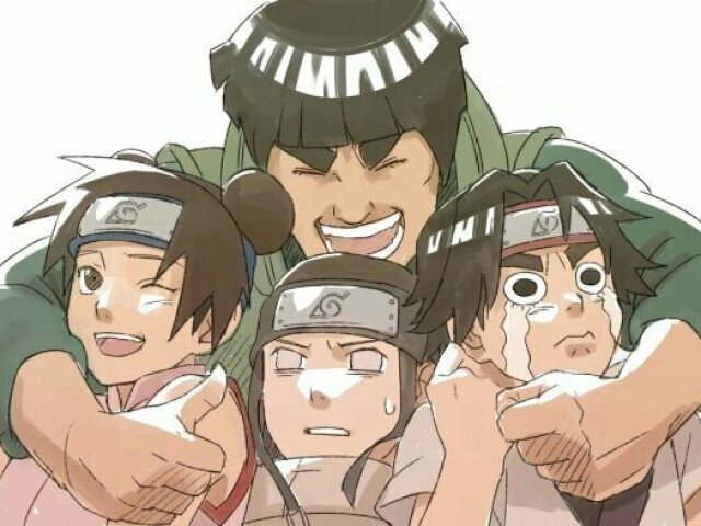 Guy-sensei, Tenten, Neji e Rock lee