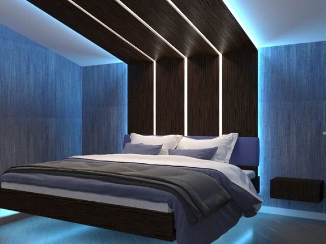 Cama que flutua com led