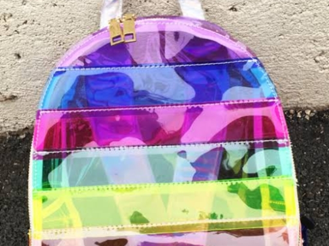 Mochila transparente arco-íris🏳️‍🌈