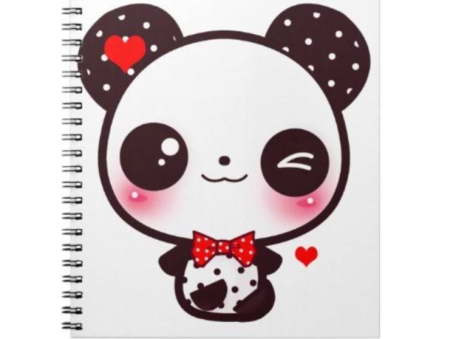 Caderno fofo panda.🐼🐼🐼🐼