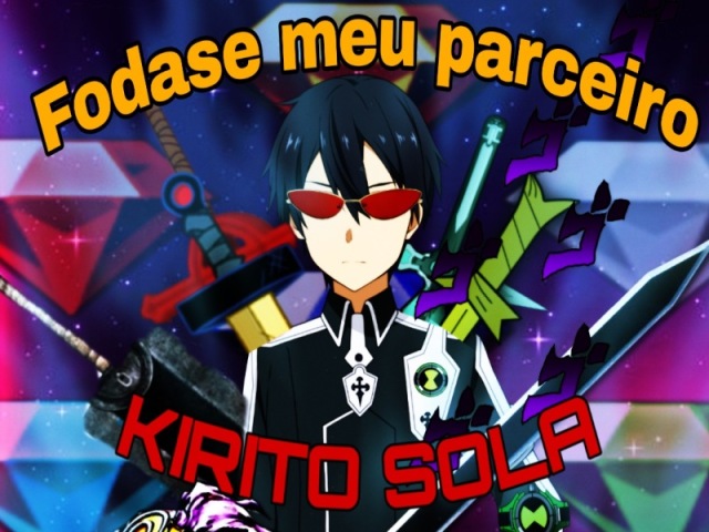 Kirito Bem 10, com espadas do Hora de Aventura.