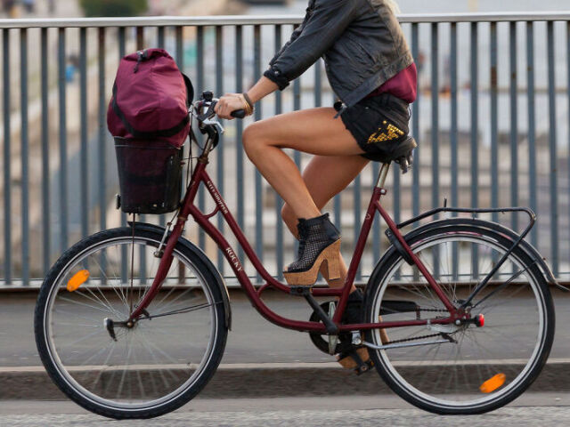 de bicicleta