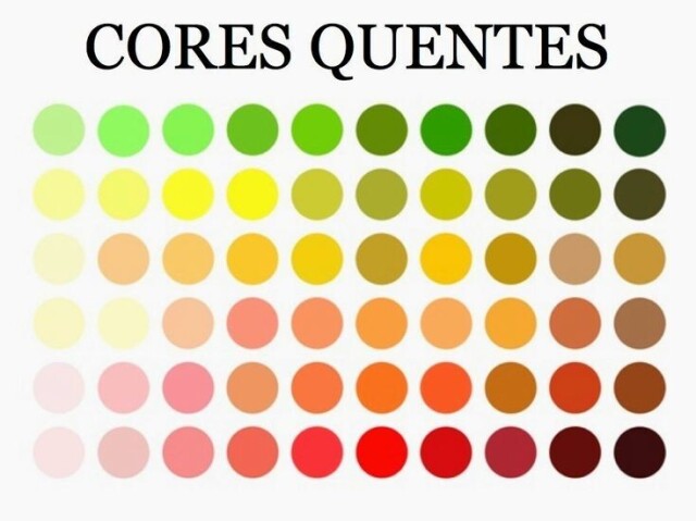 Cores quentes.