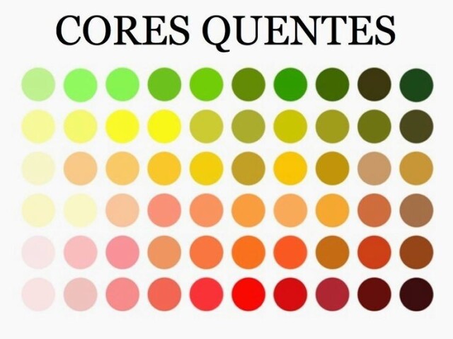 Cores quentes.