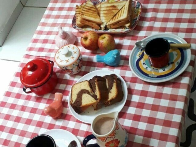 Café
Pão
Bolo
.....