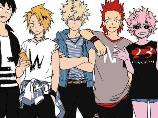 Bakusquad: Bakugo, Kirishima, Kaminari, Sero e Mina