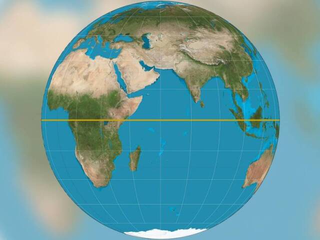 O que determina a distância da Linha do Equador (latitude de 0°) medida ao londo do Meridiano de Greenwich.