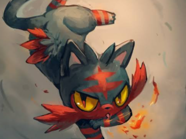 O litten um gato de fogo poderoso e rebelde, bem mais atual doq o rato que usa hack(pikachu)