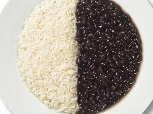 Arroz e feijão separado