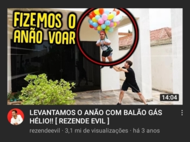 Levantamos o anão com balão gás Hélio