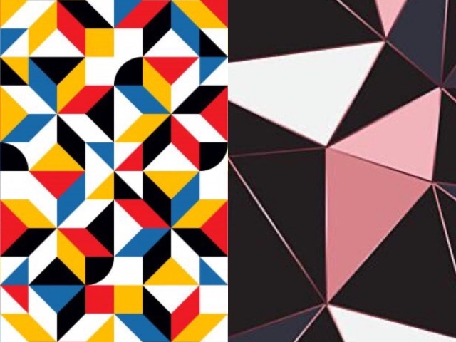 Amo estampas abstratas com formas geométricas e estilizadas