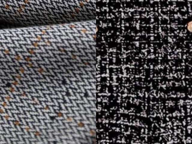 Feitas com a trama do tecido como jacquards e tweed. Elegância em primeiro lugar