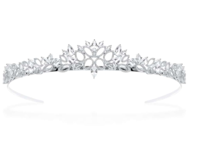 Tiara floral de diamante