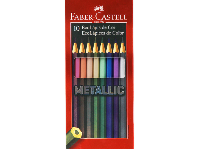 Lápis De Cor Metallic Faber-Castell Com 10 Cores