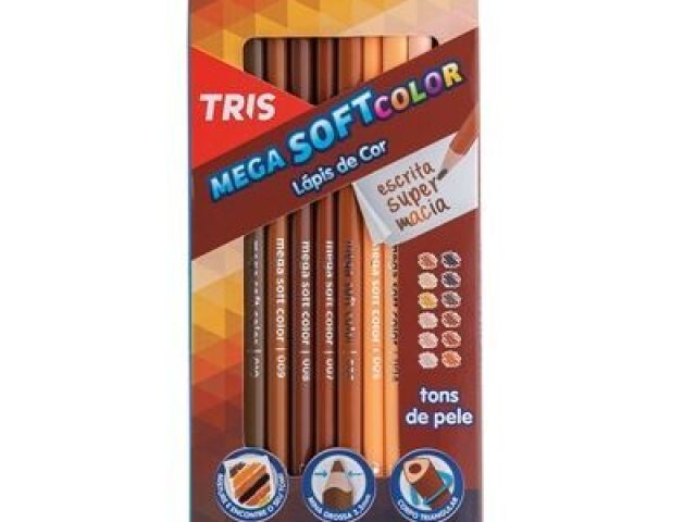 Lápis de Cor Mega Soft Color 12 Tons de Pele Tris