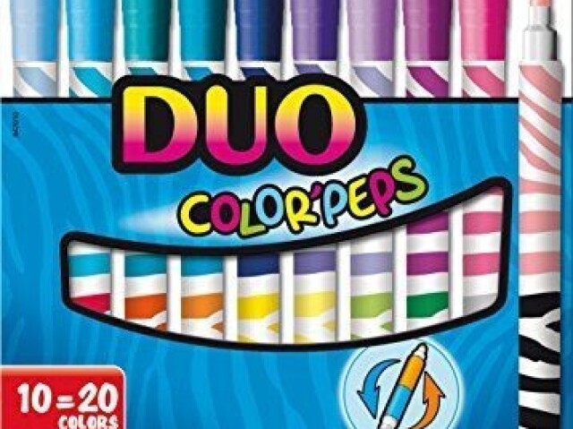 Maped Color &apos;Peps Duo Tip ultrawashable Marcadores, diversas cores, pacote com 10