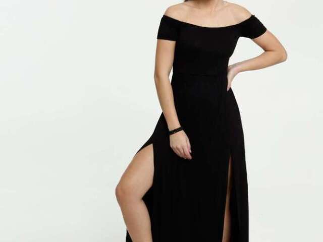 Vestido preto longo