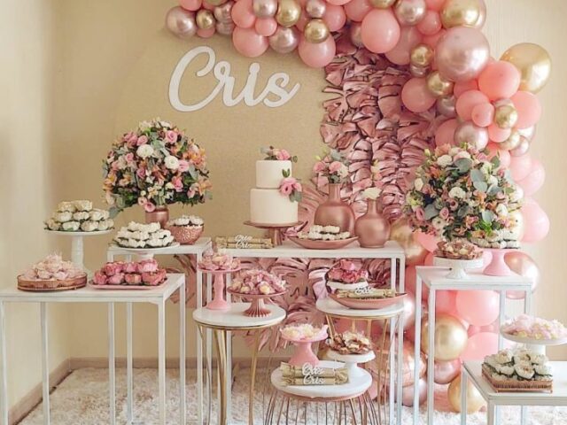 Decoração rose gold