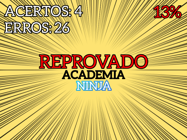 Reprovado!! (13%)