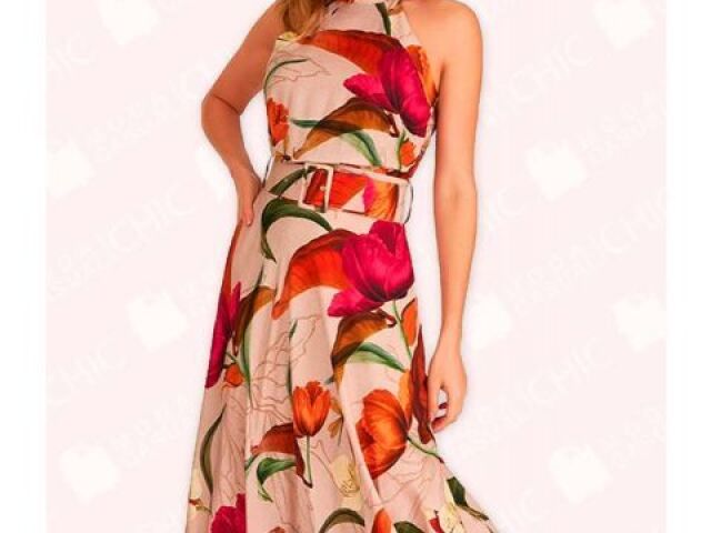 vestido longo com flores