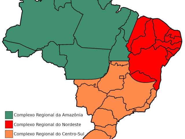 Brasil: divisão em complexos regionais