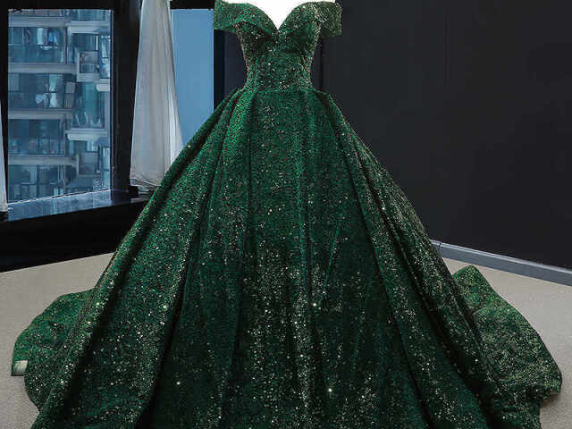 Vestido verde rodado