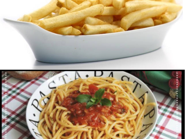 Macarrão com batata frita