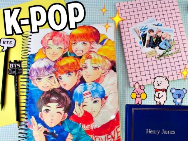 Monte seu material escolar (versão k-pop)