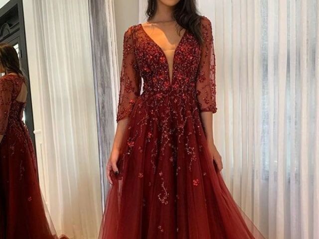 Vestido de noiva marsala