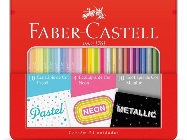 Lápis pastel, neon e metálico