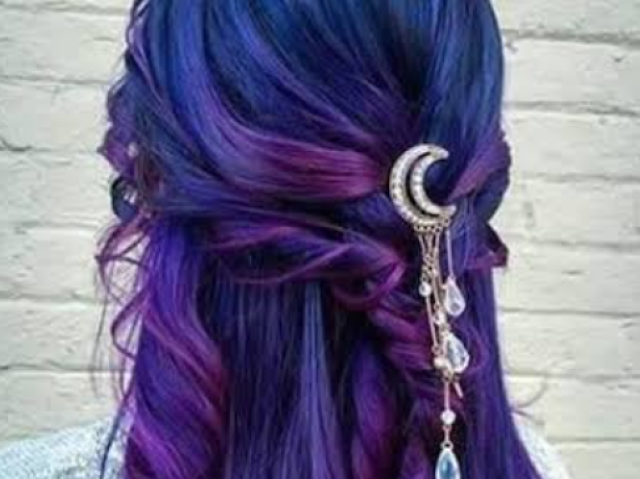 cabelo roxo e rosa