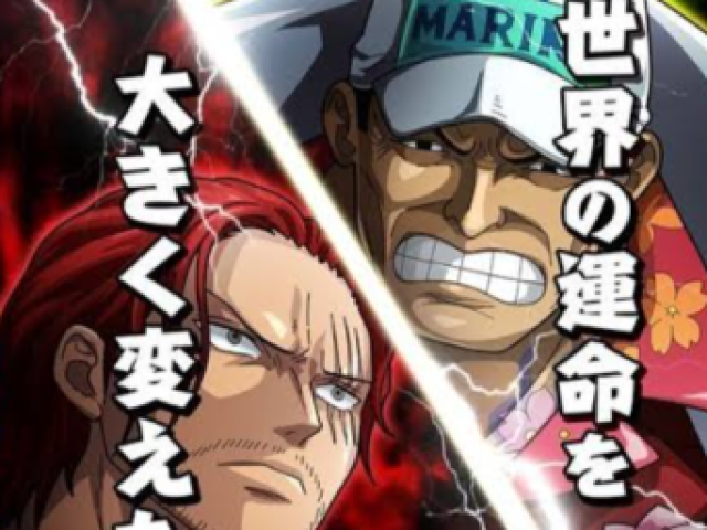 Shanks Caneladas e Akainu do Magma Azul