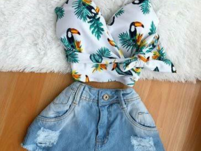 blusinha e shorts jeans